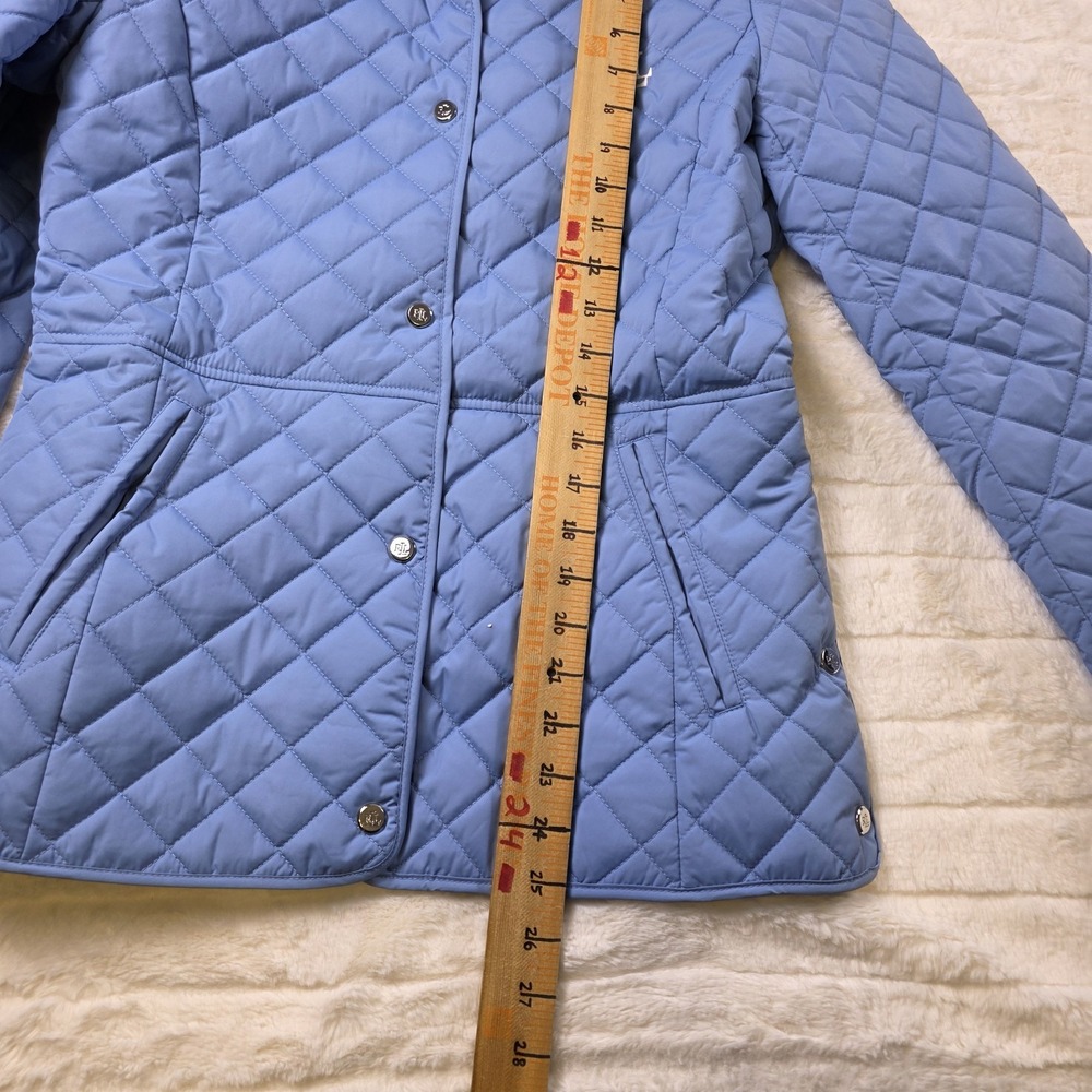 Lauren Ralph Lauren Diamond Quilted Puffer Jacket Womens XS Light Blue - Picture 5 of 10